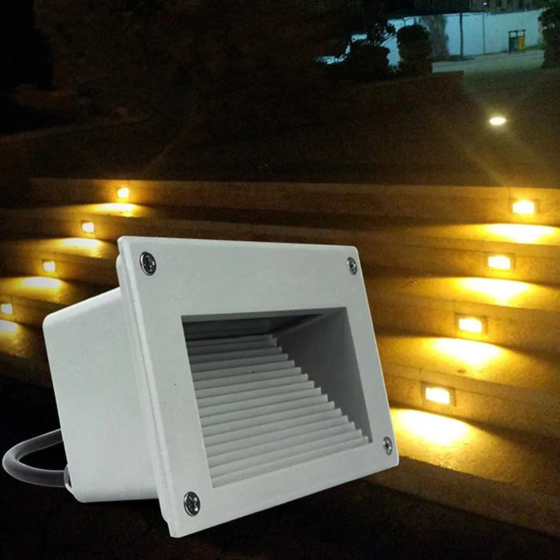 Tanie Wodoodporna oświetlenie LED na zewnątrz do ogrodu schody podłogi 3x1