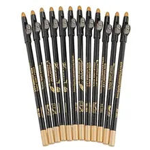 5 упаковок(12x черные губы брови Водостойкий карандаш для глаз+ точилка косметических карандашей