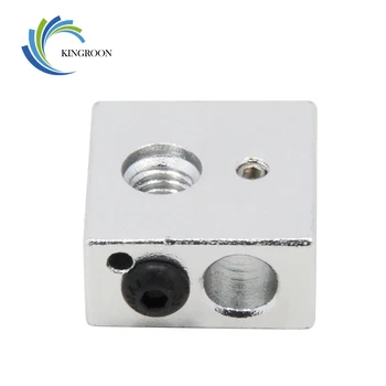 

KINGROON 1PC MK7 MK8 Heated Block Heating Head 3D Printer Parts V6 J-head Extruder Aluminum Block RepRap Makerbot Heating Block