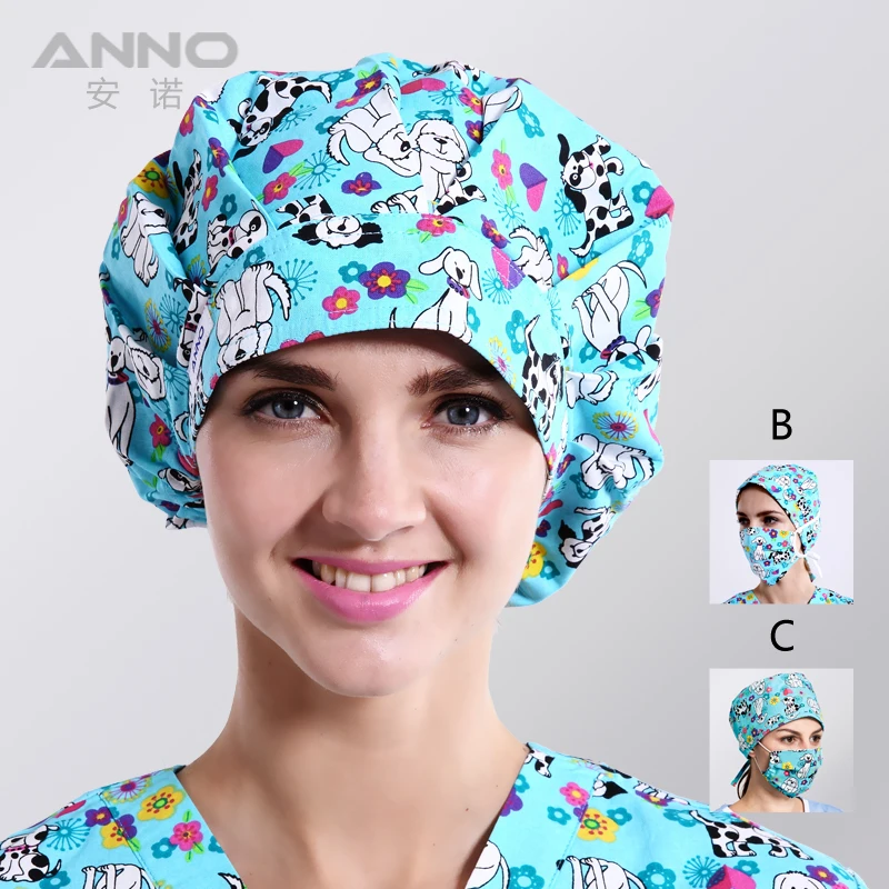 

ANNO Surgical Hats With Adjustable Size Nursing Hats short&Long Medical cap Hospital Accessories With Medical Mask