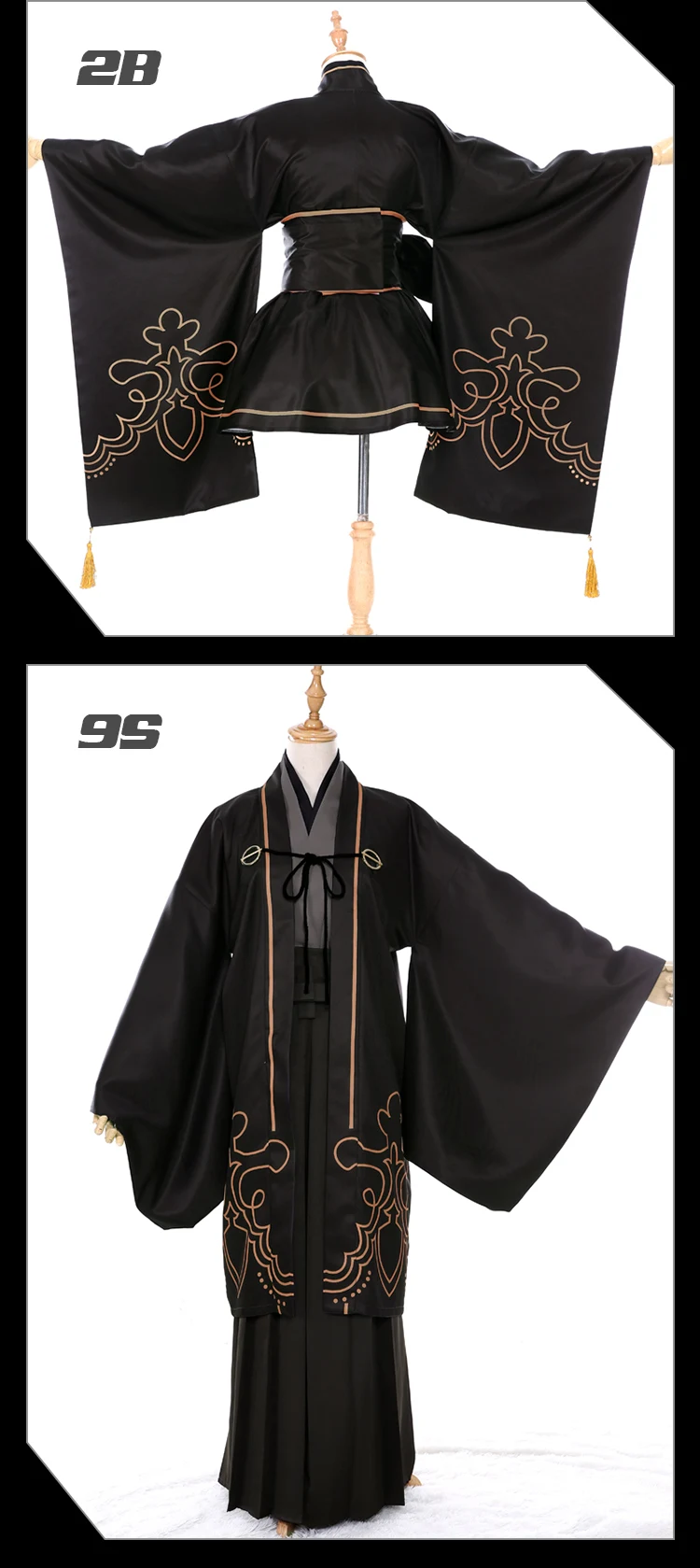 Ainiel НИР: автоматы 2B 9S Косплэй костюм НИР: автоматы YoRHa № 2 Тип B Косплэй кимоно и YoRHa № 9 Тип S Форма