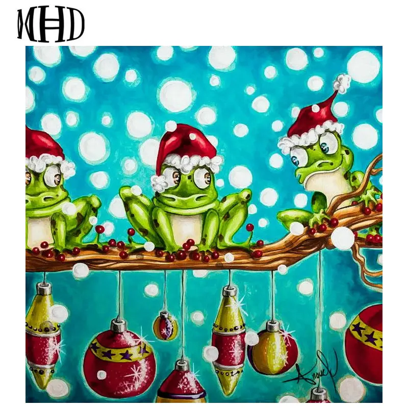

2018 New Diamond Painting Christmas Frog Icon 3D DIY Diamond Cross Stitch Decoration Mosaic Rhinestones Sewing Children Gift MHD
