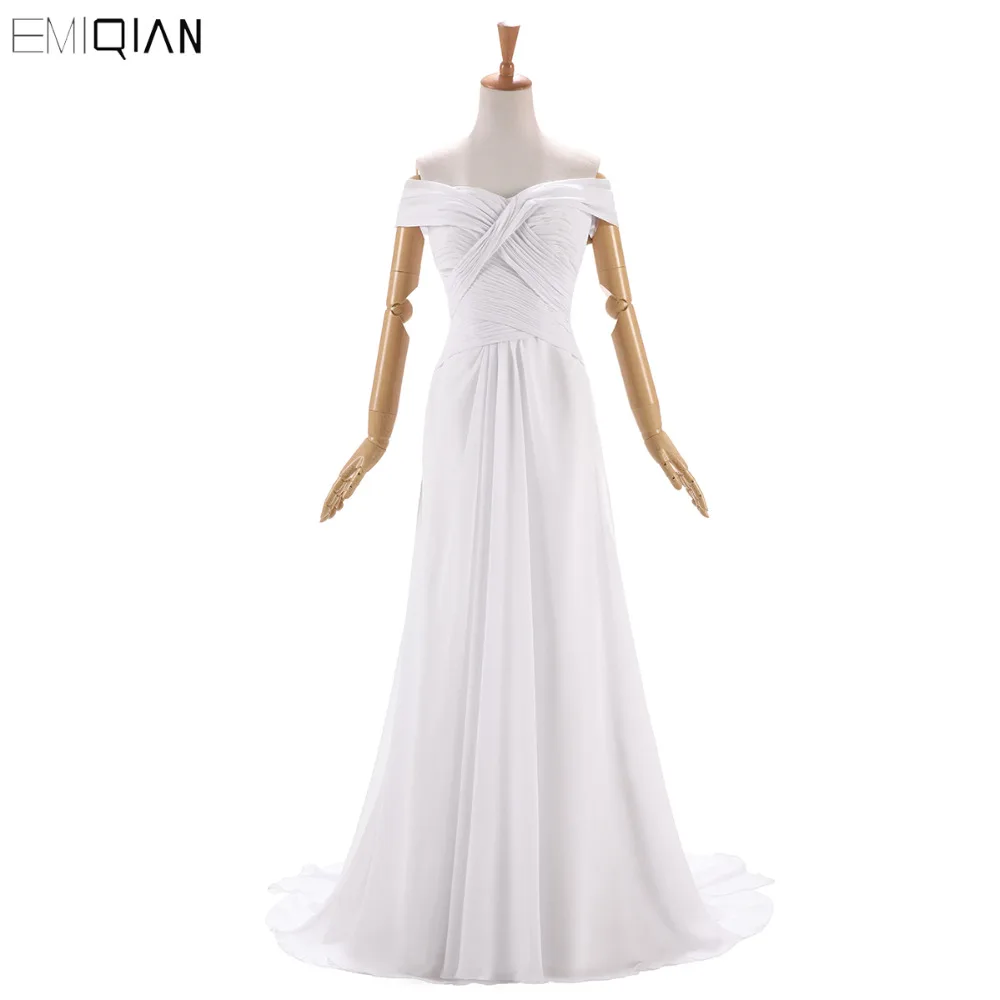 

Free Shipping Simple Bridal Gowns Custom Made Cheap Cap Sleeve White Chiffon Wedding Dress