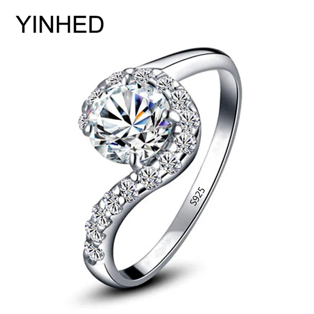 yinhed brand 925 sterling silver engagement ring jewelry round cut 2ct cz diamant wedding rings for - Sterling Silver Wedding Rings yinhed brand 925 sterling silver engagement ring jewelry round cut 2ct cz diamant wedding rings for - Sterling Silver Wedding Rings