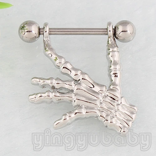 Retail 2 pieces/lot Nipple ring Palm body piercing jewelry Nickel free