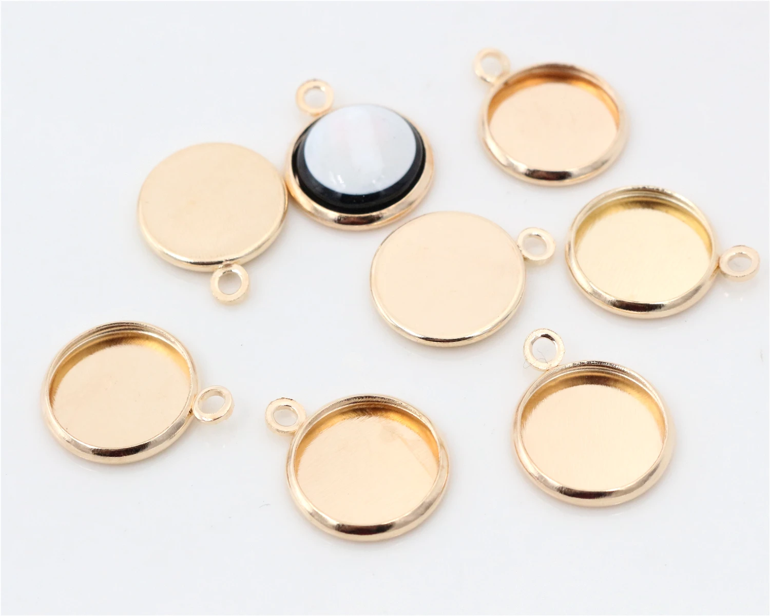 

50pcs/Lot 12mm Inner Size KC Gold Colors Plated High Quality Iron Material Fit 12mm Cabochons Pendant Tray-S2-09
