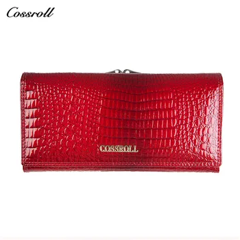 

COSSROLL Genuine Leather Red Wallet Women Multifunction Women's Purse Carteira Feminina Billetera Ladies Magic Wallets Card