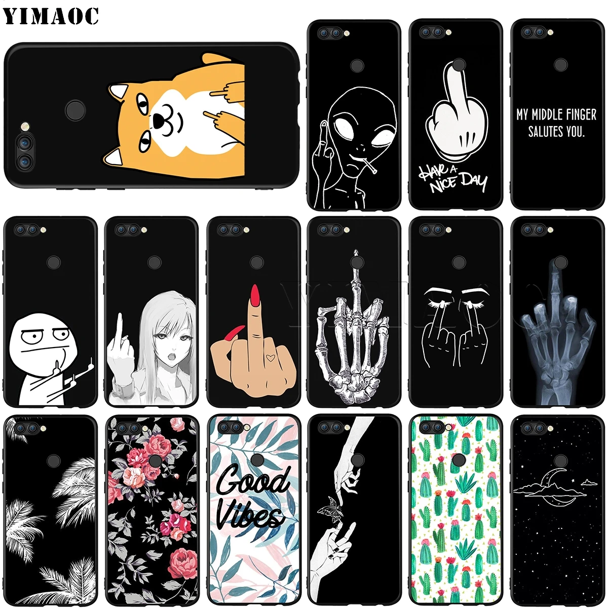 YIMAOC мультфильм средний палец чехол для Huawei Mate 10 P8 P9 P10 P20 P30 P Smart Lite Pro Mini