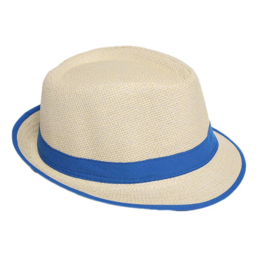 Summer New Style Fluorescent Edging Jazz Hat Men's Straw Hats Women's Beach Cap