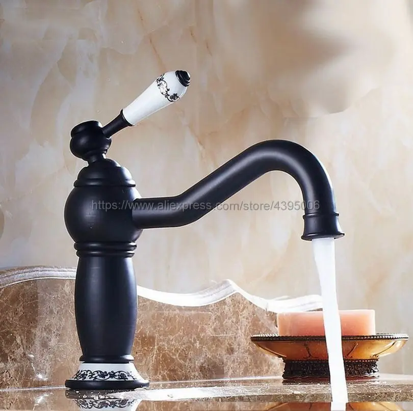 

Oil Rubbed Bronze Swivel Spout Oil Rubbed Bronze Bathroom Vessel Faucet Single Ceramic Handle Lavatory Mixer Tap Bnf508