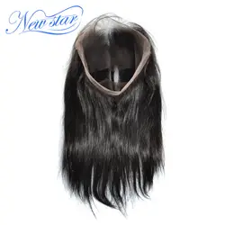 New star волос предварительно сорвал 360 кружева лобные Бразильский прямые волосы натуральных волос 10 ''-20'' дюймовый 100% натуральная