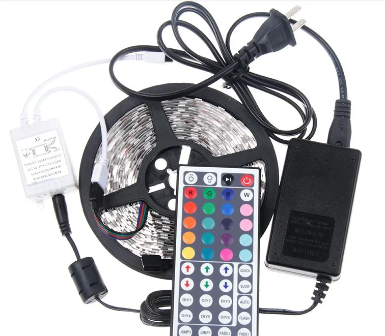 #cheap 20sets DHL FREE SHIPPING,5050 SMD LED Strip Non waterproof 5M 300LEDS RGB +44 Key IR remote controller+12v 5A power adapter
