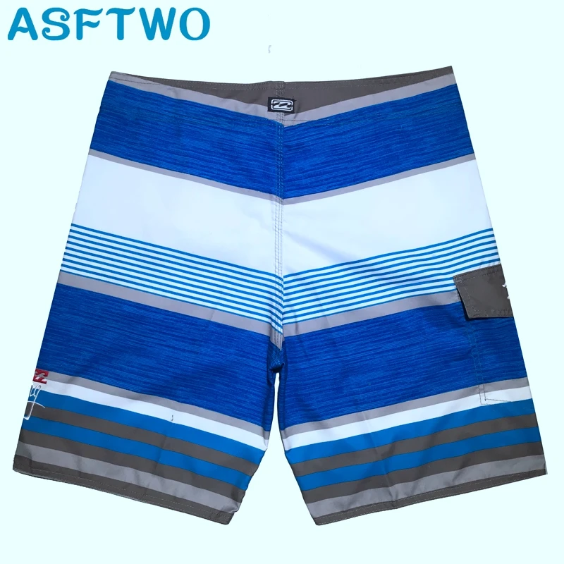 ASFTWO/пляжные шорты для мальчиков, мужские шорты для серфинга из полиэстера, мужские полосатые пляжные шорты-бермуды, большие размеры 30, 32, 34, 36, 38