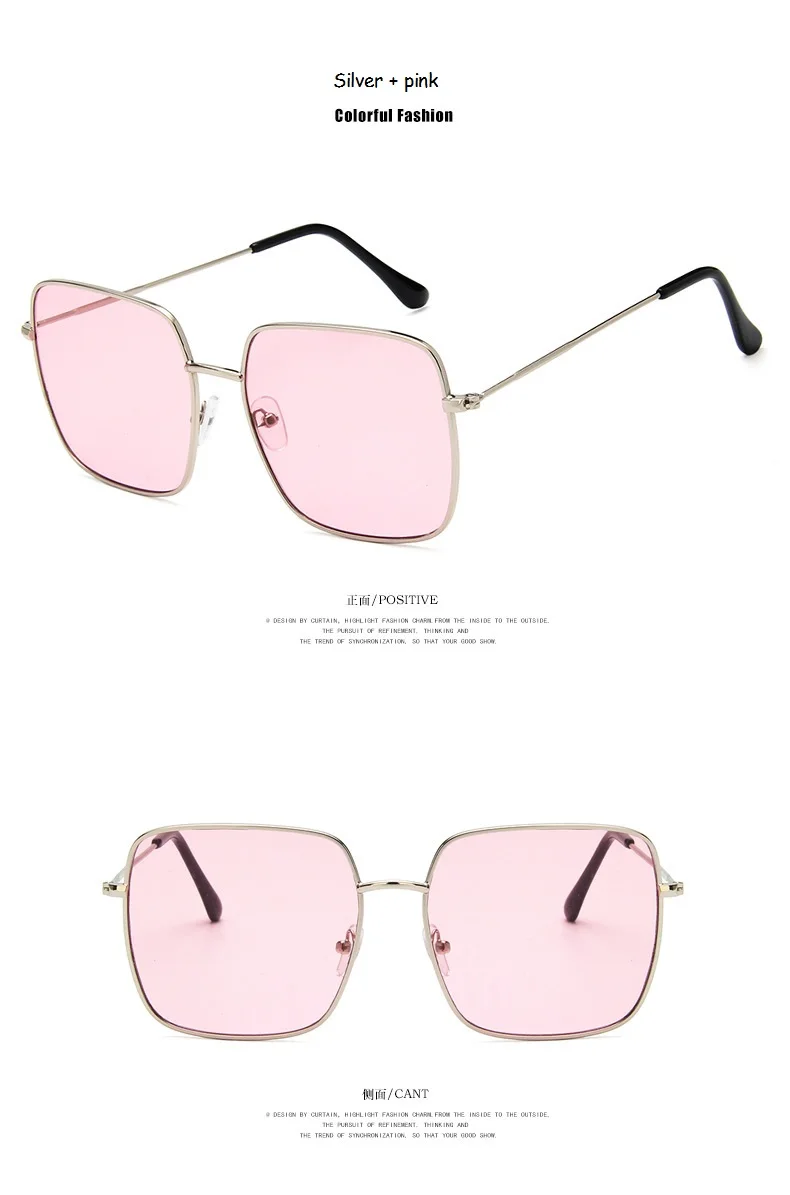 DCM Новые квадратные Винтажные Солнцезащитные очки для женщин больших размеров d женские солнечные очки UV400