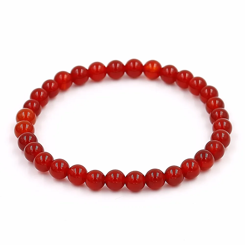 Женский браслет с бусинами из натурального оникса ярко красного цвета|bracelet