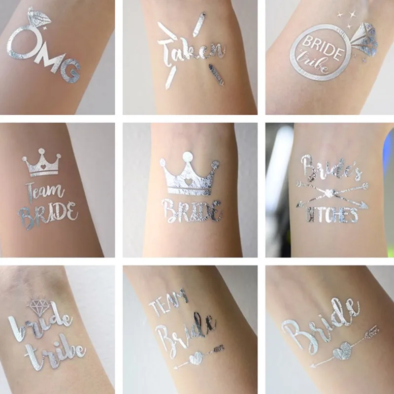 Image HEY FUNNY 1piece 24 style bride tribe Temporary Tattoo sticker wedding bridal bachelorette party supplies wedding decoration