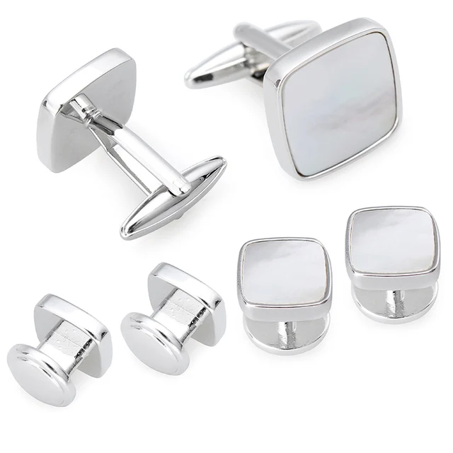 Silver and Gold Tone Cuff Links for Men HAWSON Cufflink for Men with Tuxedo Shirt Studs Cufflink and Tuxedo Shirt Studs for Men