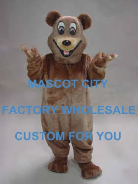 

Happy Bear Mascot Costume Adult Size Happy Smiling Brown Bear Mascot Outfit Suit EMS FREE SHIP SW511