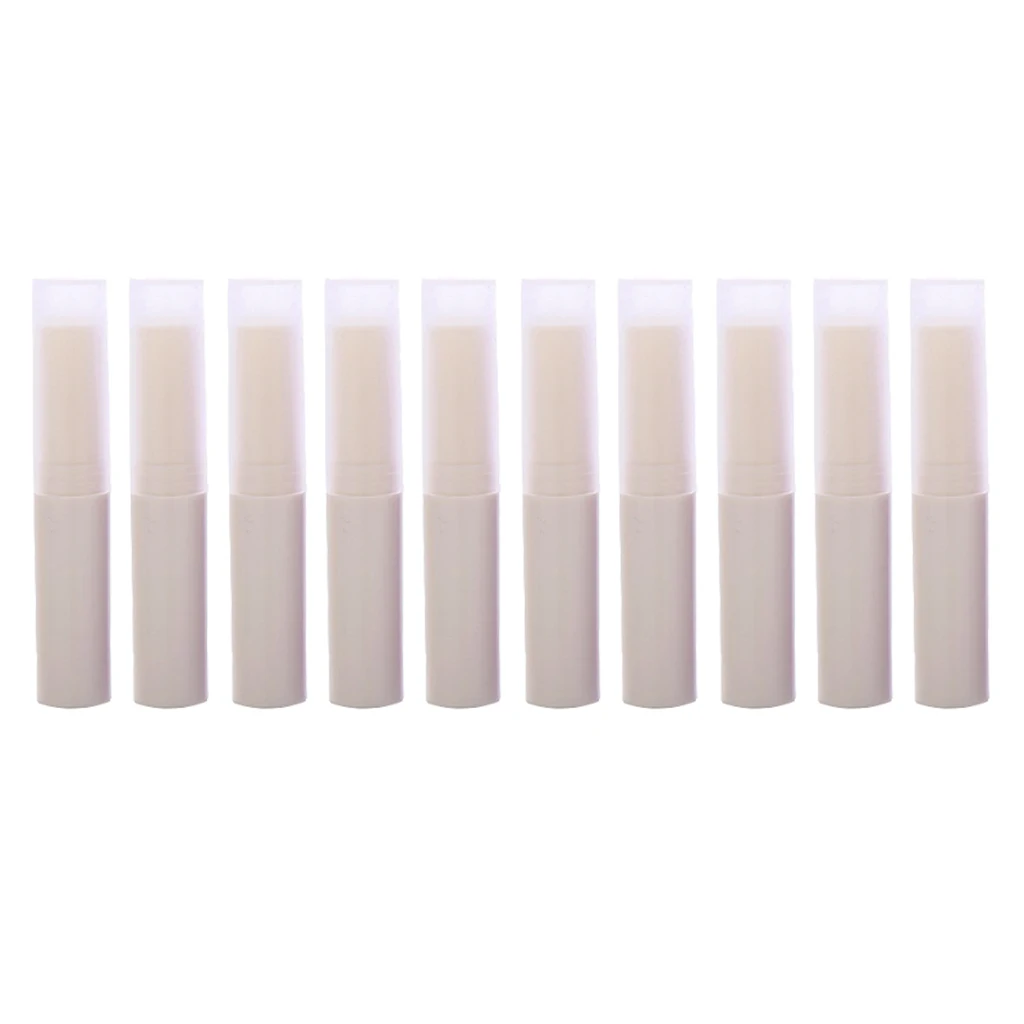 Pack of 10 Lip Balm Container Empty Lipstick Lipgloss Refillable Chapstick Tubes with Top Cap for Travel 4ml - Size 1.5 x 8.3 cm