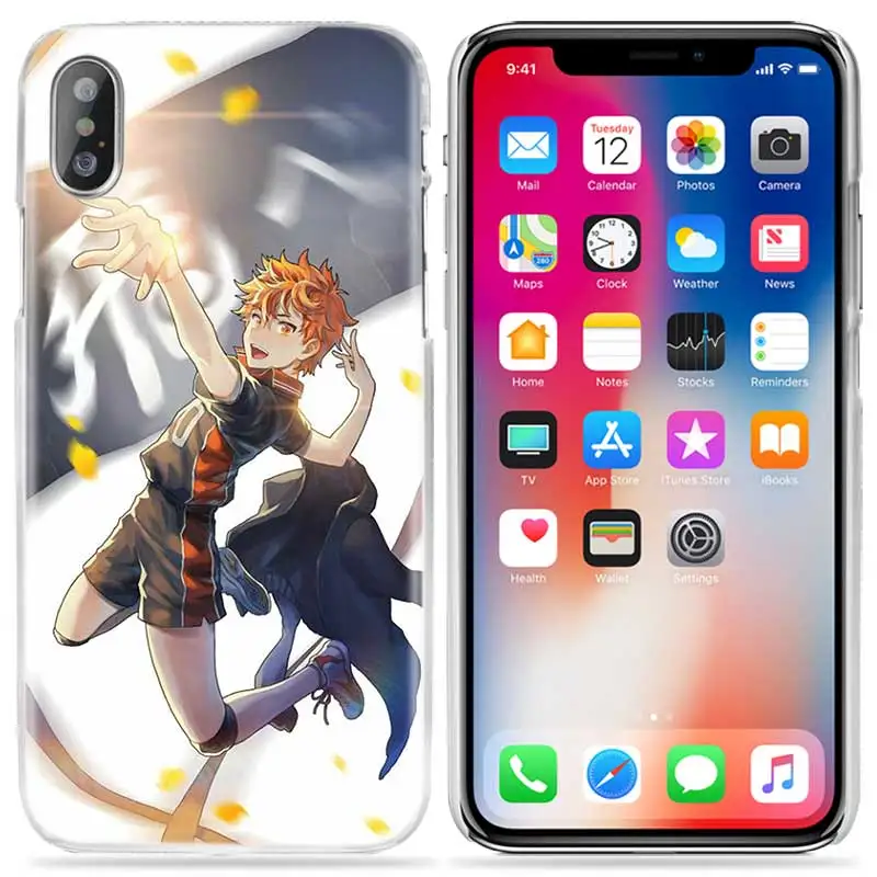 Haikyuu Хината чехол для iPhone XS Max XR X 10 7 S 8 6 6 S плюс 5S SE 5 4S 4 5C Прозрачный Жесткий ПК аниме чехол для телефона Coque - Цвет: 04