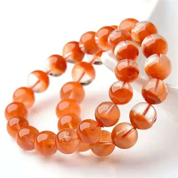 

Natural Red Rabbit Rutilated Quartz Crystal Stretch Round Bead Woman Lady Bracelet 12mm