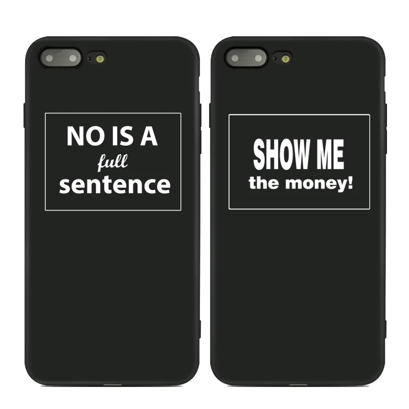 

New Style Text Series 1 Phone Case For iPhone 6 6s 6 Plus 6s Plus 7 7 Plus High Quality Painted TPU Silicone Soft Black Cover