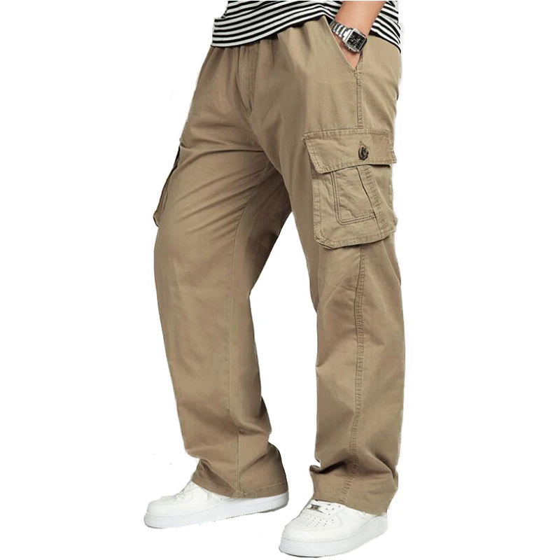 

Hot Summer Overalls Men Cargo Loose Pants Casual Multi Pockets Military Pants Pantalon Hombre Mens Sweatpants Straight Trousers