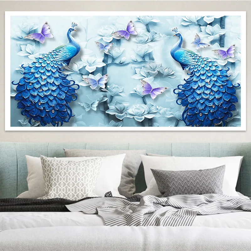 

D SH 2018 Diamond Embroidery 3D Peacock Diamond Painting Diamond Paint by Number Square/Round Animal Diamond Painting Kit