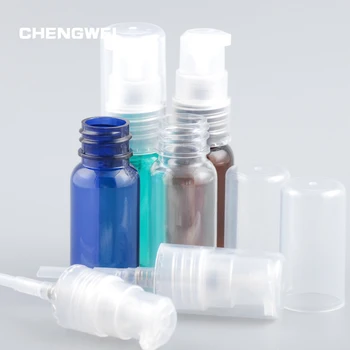 

CHENGWEI 10Pcs/Lot 15ml Small PET Plastic Pump Bottle Convenience Refillable Lotion Cream Cosmetic Container Bottles