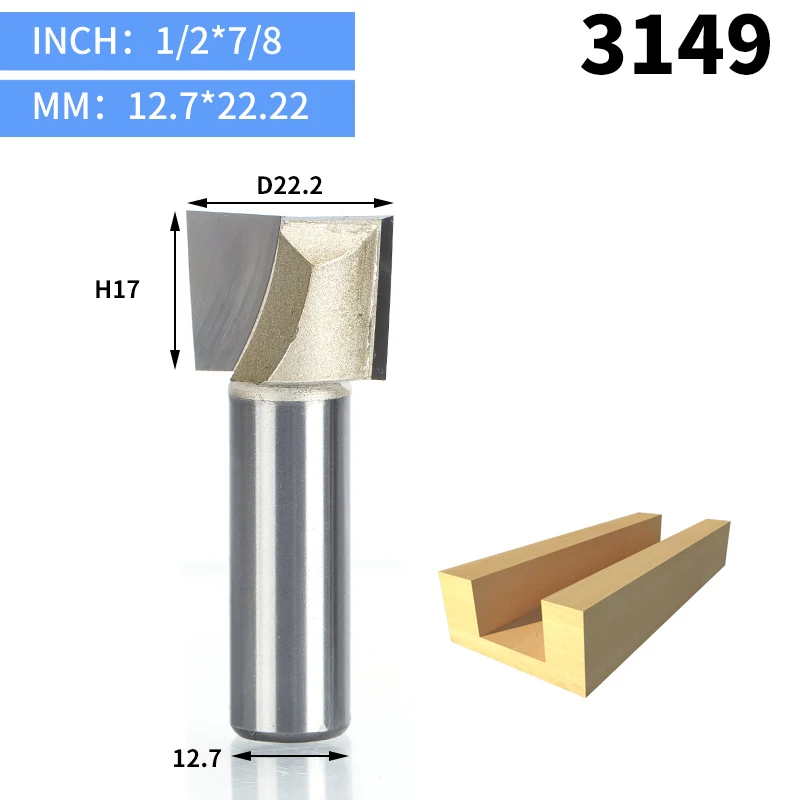 HUHAO 1pcs 1/2" Shank CNC Cleaning bottom router bit Woodworking Tools two Flute endmill router bits for wood cutting tools - Длина режущей кромки: 3149