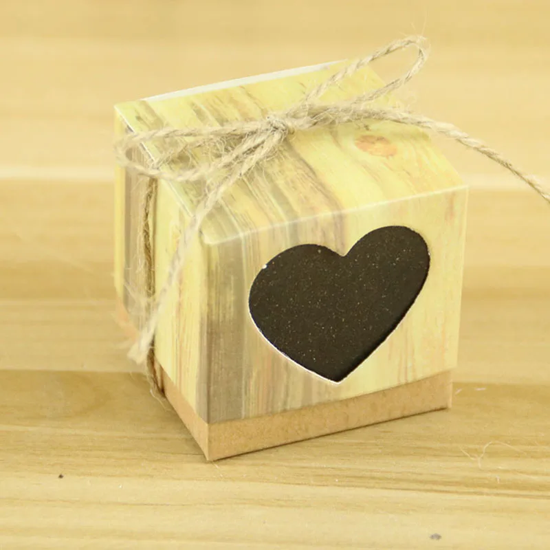 10 шт./лот, свадебные подарочные коробки, коробки для конфет с сердечком, коробка для конфет из крафт-бумаги, коробка для Драже