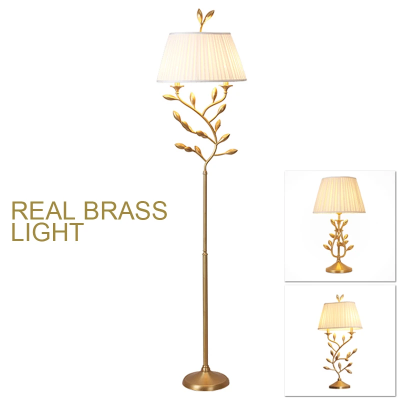 American Country Modern Copper Brass Floor Lamp Light Led Table Lamp 2 Lights Golden Tree Branch Leaf Floor Lamp Standard Light Floor Lamps Aliexpress