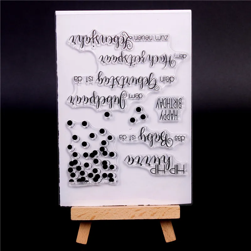 

German word Rubber Silicone Clear Stamps for Scrapbooking Tampons Transparents Seal Background Stamp Card Making Diy blessing