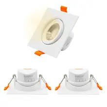 Квадратный светодиодный потолочный Точечный светильник 2,5 дюймов светодиодный потолочный светильник для свалочного потолка Регулируемый прожектор 6 Вт теплый белый 3000 К AC100~ 240 В