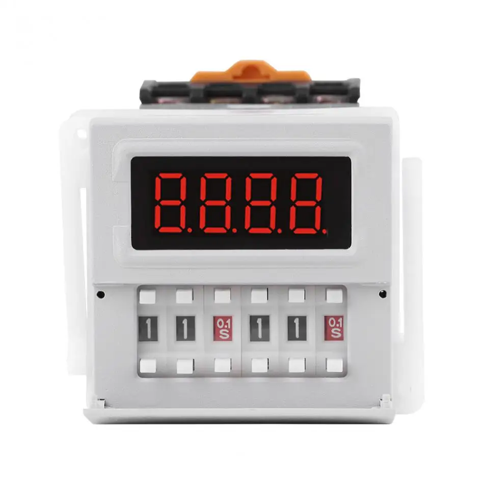 AC/DC 24 240V Digital Cycle Time Timer Switch Delay Relay ZYS48 S White