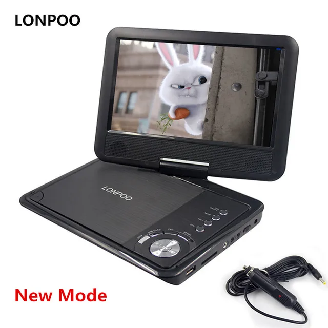 LONPOO New 9 Inch Portable DVD Player Swivel Screen VCD CD MP3 DVD