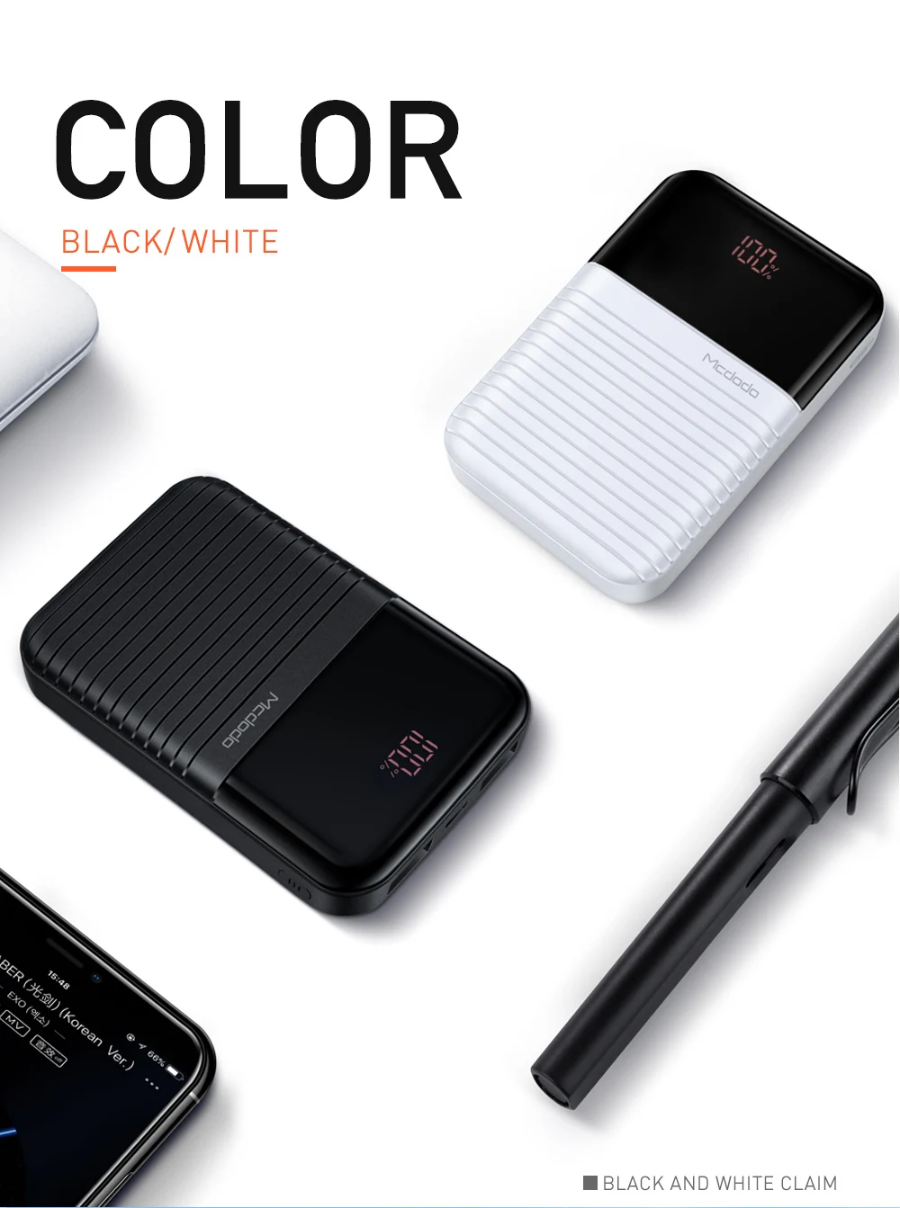 Mcdodo Mini power Bank 10000 мАч для Xiaomi Pover Bank портативное Внешнее зарядное устройство для телефона для IPhone X huawei P20 PoverBank