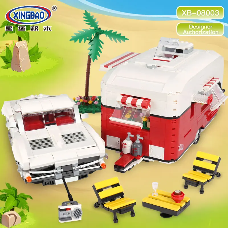 

XingBao 08003 2436Pcs New Creative Series The MOC Camper Set Children Educational Building Blocks Bricks Toys Model Boys Gifts