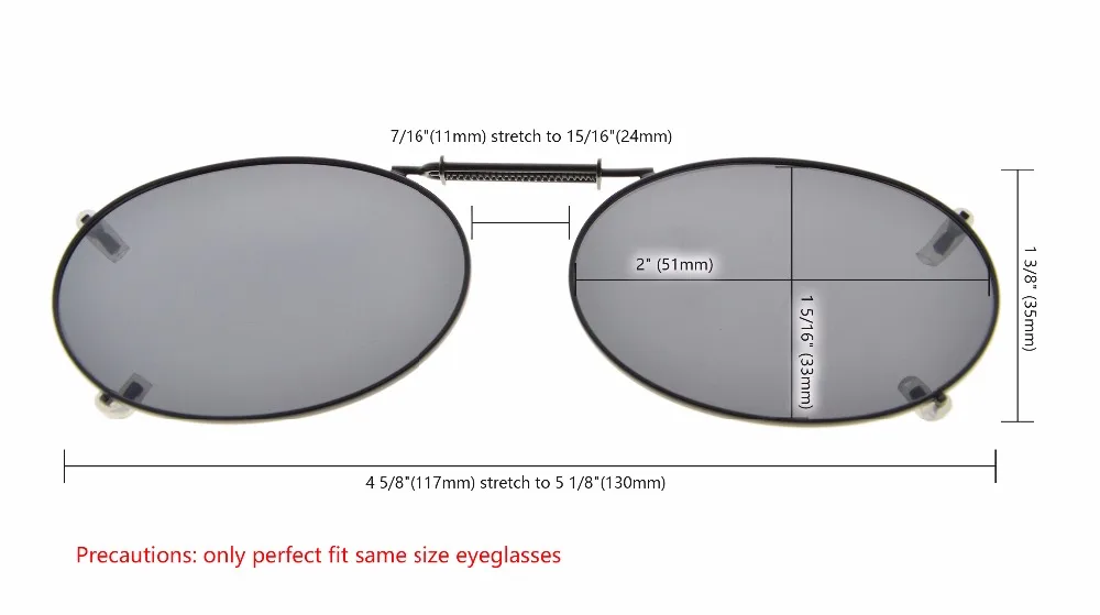 C76 Eyekepper металла Рамки обода поляризованные линзы клип на Солнцезащитные очки для женщин 51x33 мм