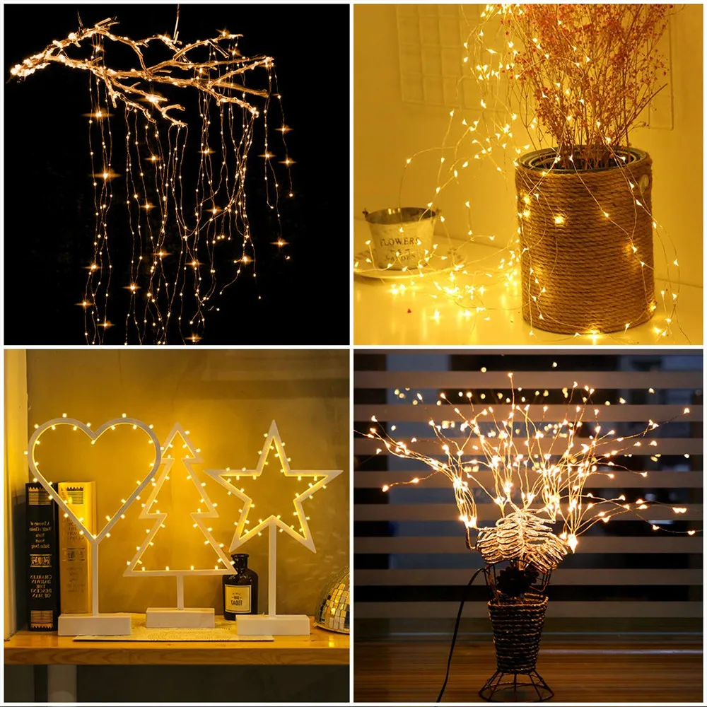 5M Luces de Cadena LED Bater/ía Cargada Luces de Hadas Impermeable L/ámparas de Decoraci/ón para Fiestas