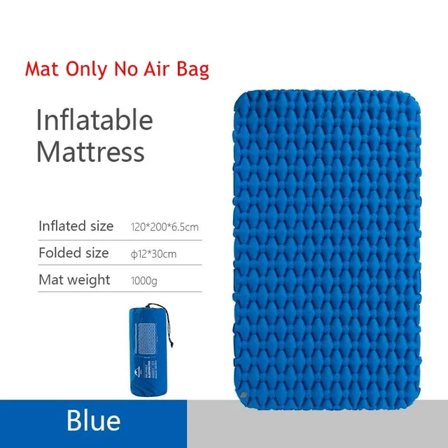 Naturehike 2 человек Кемпинг спальный коврик матрас удлиненный надувной коврик портативный с воздушным мешком туристический коврик Сверхлегкий - Цвет: Blue Mat Only
