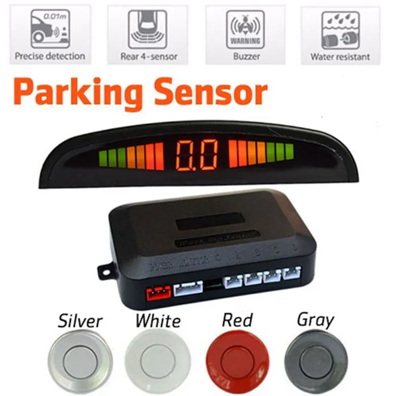 

Vehemo 4 Parking Sensors Car Reverse Radar Backup Radar Reverse Radar Smart Flat Sensors Alarm Kit System