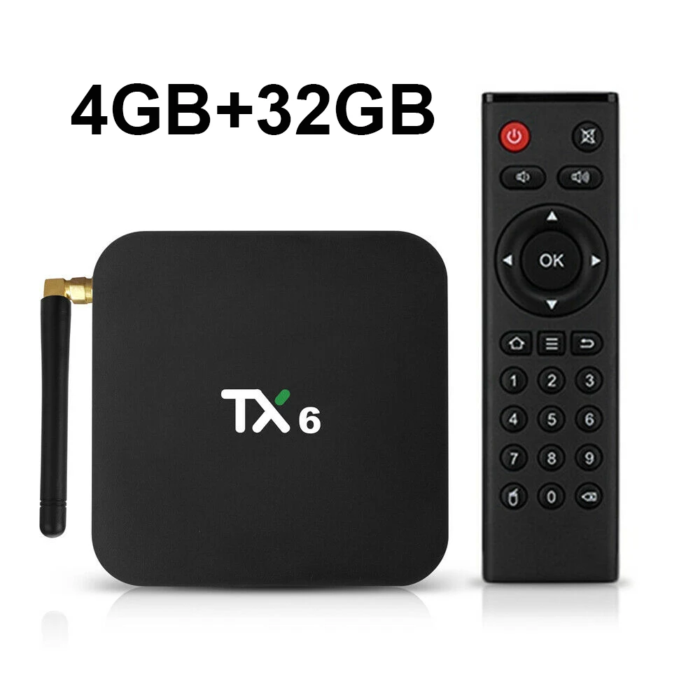 TX6 Смарт ТВ приставка IP ТВ приставка android 9,0 Allwinner H6 4GB DDR3 32 GB/64 GB EMMC 2,4 GHz 5GHz WiFi BT4.1 HD 4K H.265 IP ТВ приставка - Цвет: 4GB  32GB