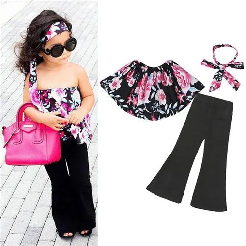 Children Sets for Girls Fashion 2022 New Style Girls Suits for Children Girls T-shirt  + Pants + Headband 3pcs. Suit Cute Girls children's clothing sets expensive Clothing Sets