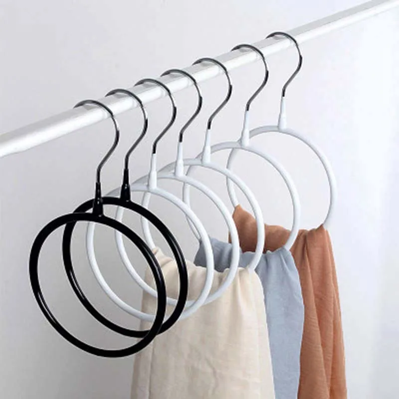 

PVC Multifunctional Clothes Hanger Silk Scarf Storage Rack Shelf Toroidal Hanger Rack Tie Garment Towel Holder 1PC