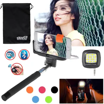 

3in1 Smartphone Bluetooth Stick Pole Monopod/Tripod Mount+LED Light