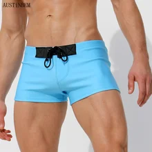 AUSTINBEM сплошной синий купальник цвета хаки мужские сексуальные пляжные шорты купальные боксеры Горячие мужские купальники доска для серфинга короткие мужские плавки бикини
