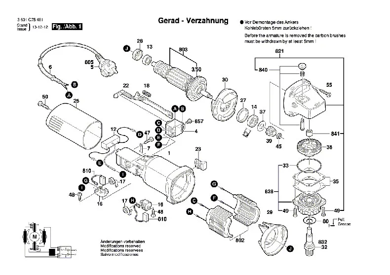 Замена для BOSCH GWS6-100 GWS 6-100 Угловая шлифовальная машина электрические инструменты часть электроинструмент аксессуары