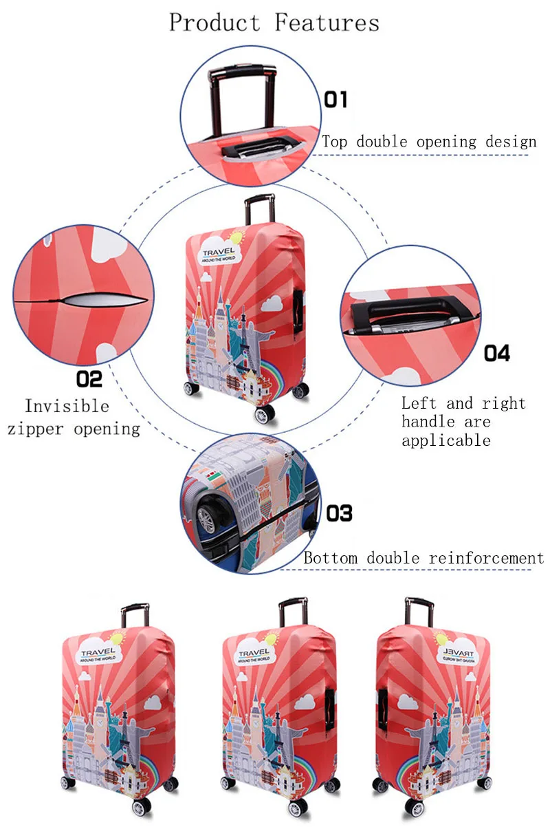 REREKAXI чемодан Эластичный Защитный чехол, 18-32 дюймов багажник чемодан чехол, багажный пылезащитный чехол, дорожные аксессуары