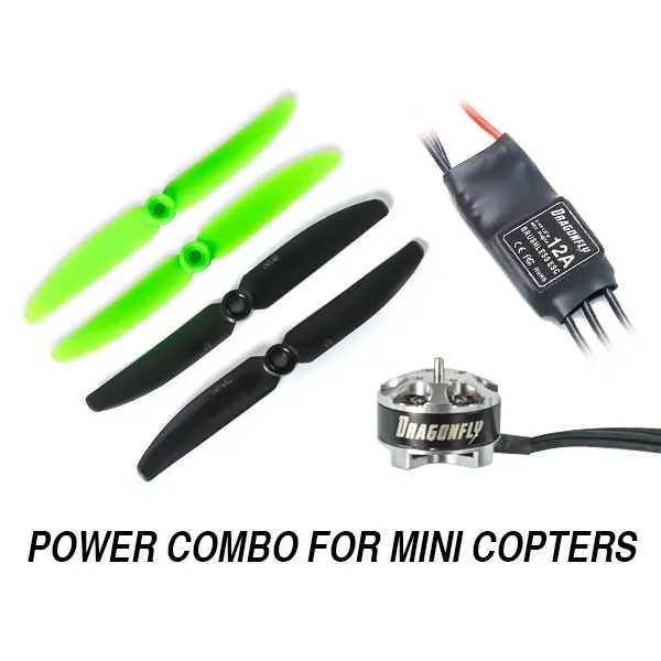 

Promotion Power Combo for Mini Multirotors DragonFly MC1806 KV2300 motor x4 (2cw+2ccw) 12a ESC x4 propeller 5030 or 6030 4 pairs